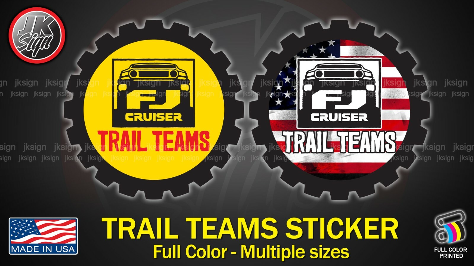 TRAIL TEAMS GEAR Sticker Decal Die-Cut 4X4 OFF-ROAD FITS on TOYOTA FJ CRUISER