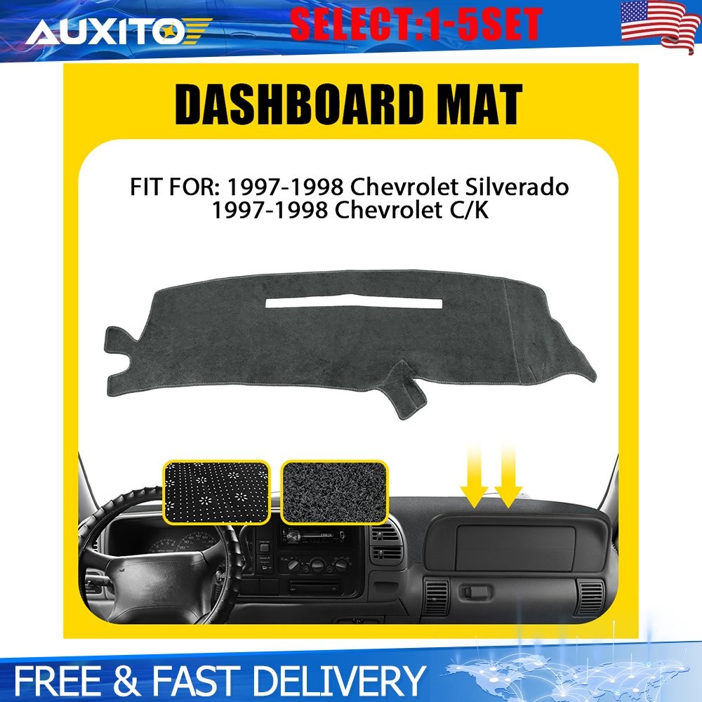 Dashboard Cover Pad Mat Fit 1997-1998 Chevy Silverado Truck Gray Interior 1-5X