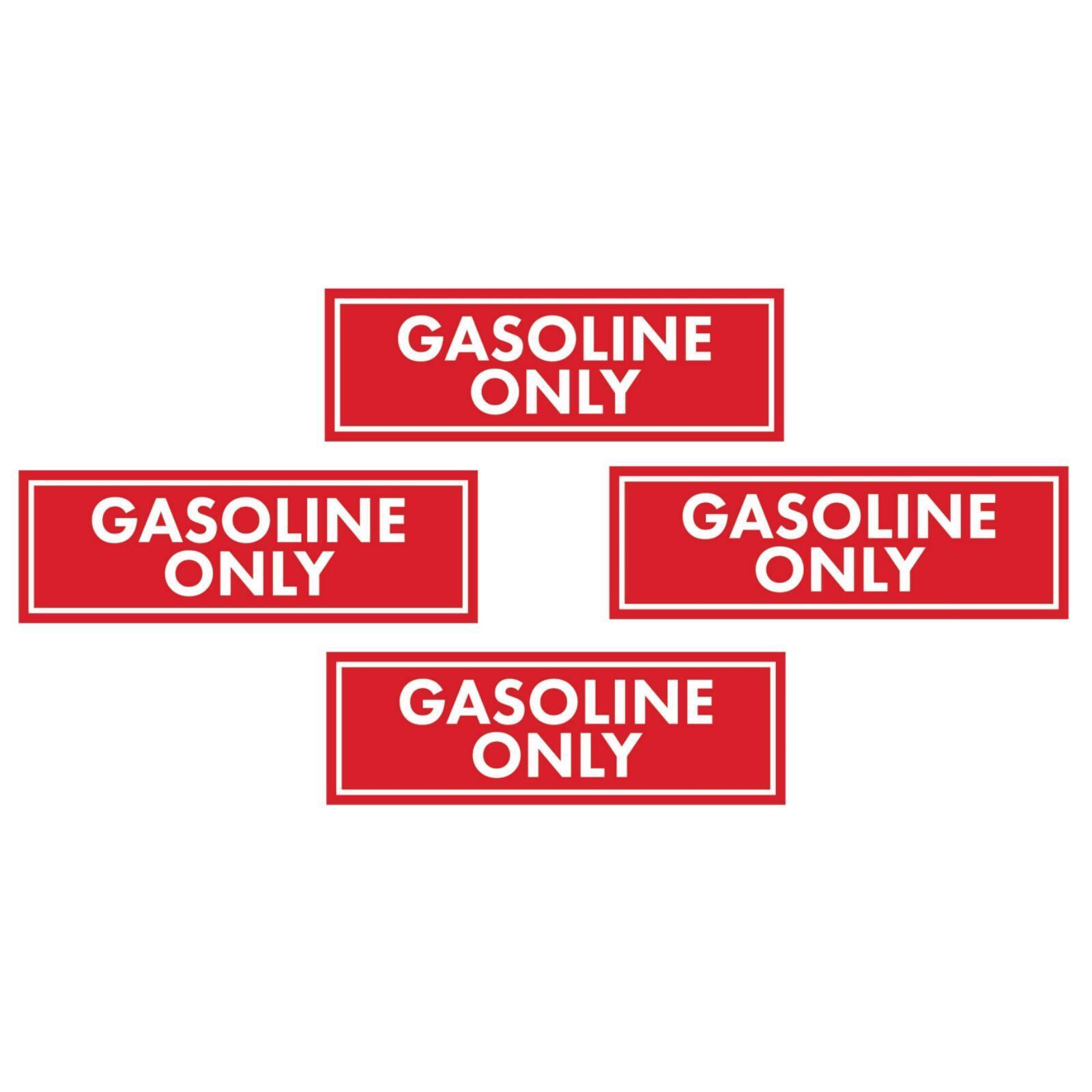 Gasoline Only Warning Stickers (4 Pieces), 2″ x 6″ Size Perfect for Fuel Caps