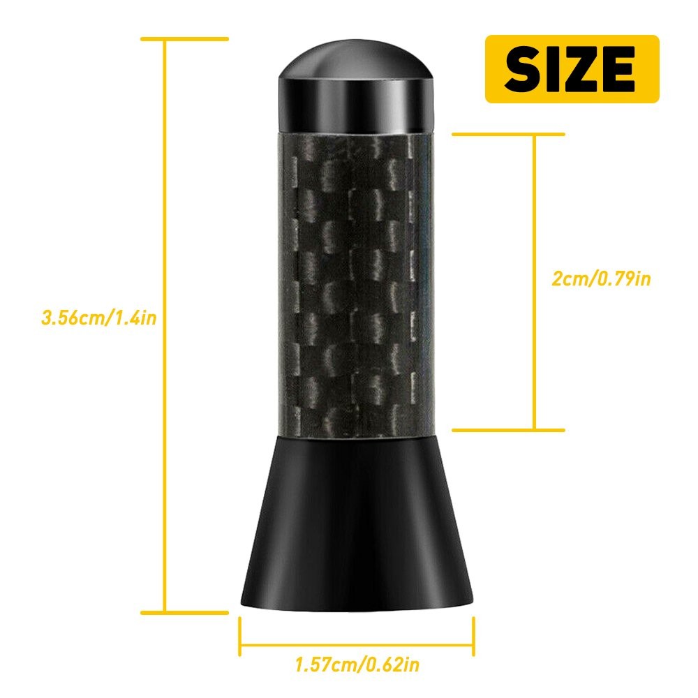 UNIVERSAL BLACK CARBON BEE STING SHORT STUBBY CAR MAST AERIAL ANTENNA ARI D