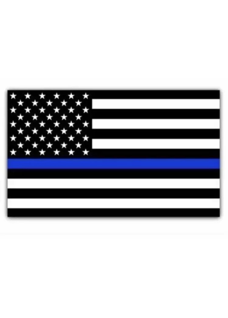 REFLECTIVE Blue Lives Matter Police USA Blue line Decal Stickers 5”x3”