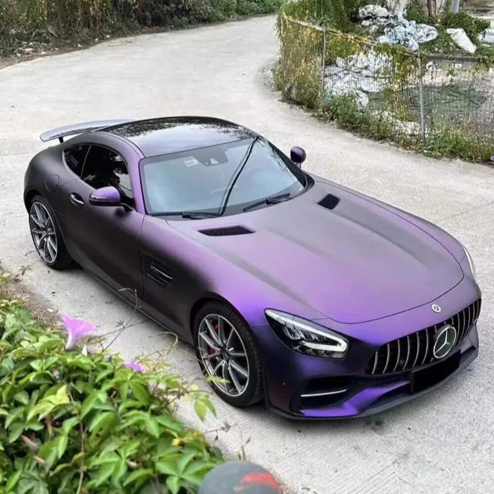 PET Ultra Matte Ghost Purple Vinyl Wrap Film Roll Self Adhesive Motorbike Car Wr