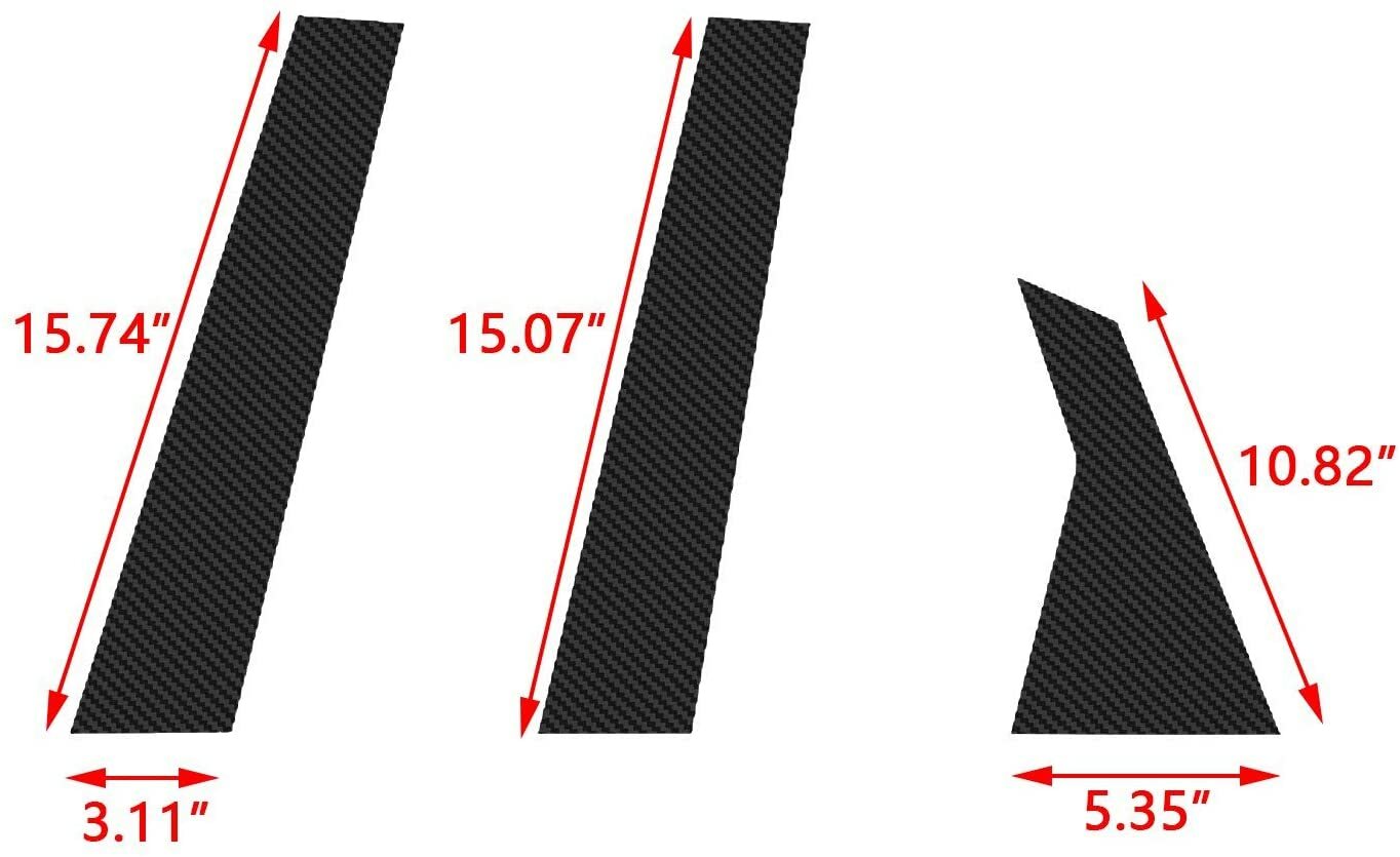 Carbon Fiber Door Window Pillar Post Cover Trim Decal For Honda Civic 10th 16-21