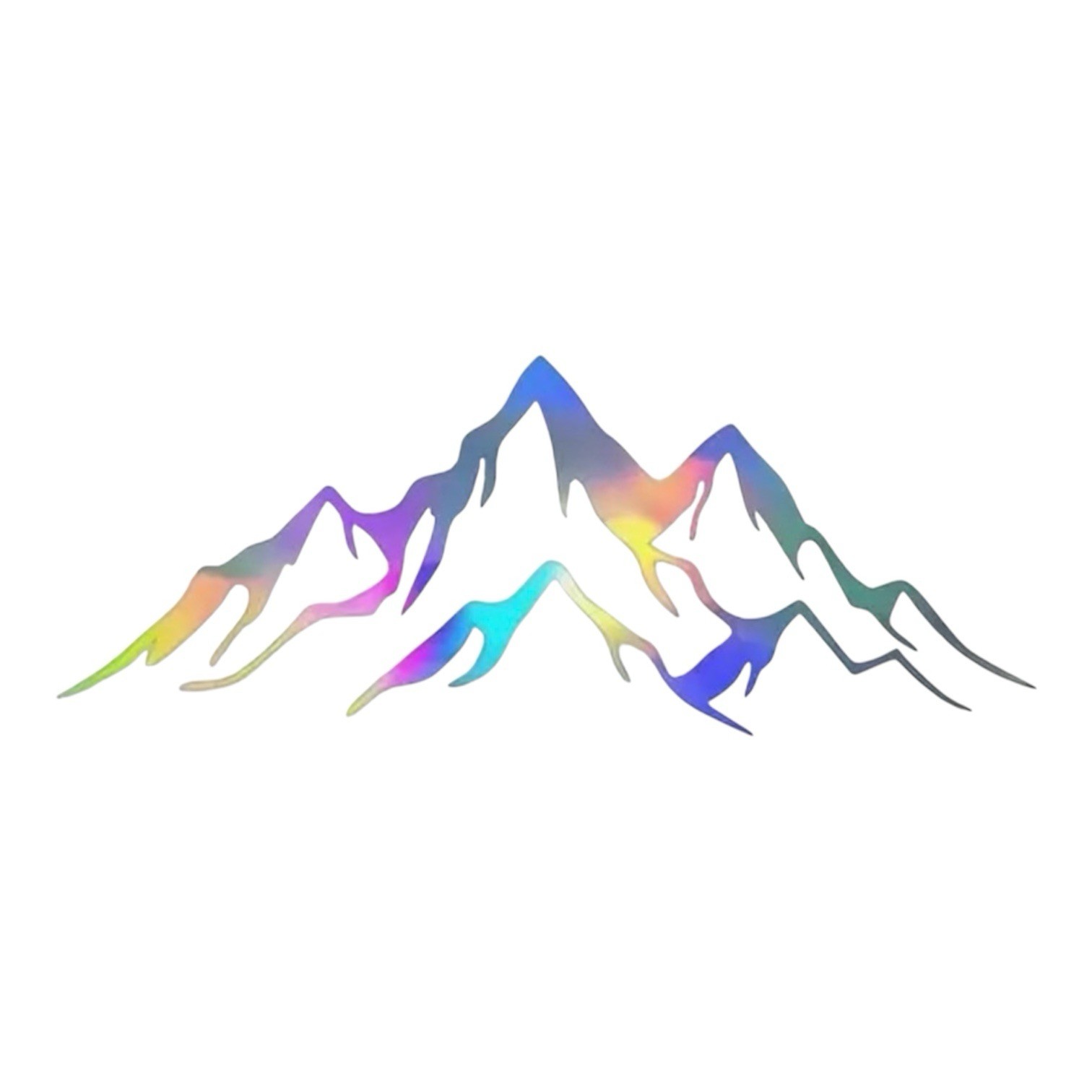 REFLECTIVE HOLOGRAPHIC MOUNTAINS OUTDOORS CAMPING 7” INCH Vinyl Decal Sticker