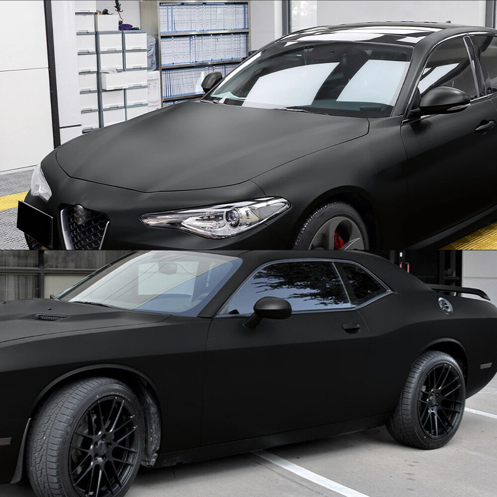 Matte Flat Black Vinyl Film Wrap Sticker Decal Bubble Free Air Release Channel