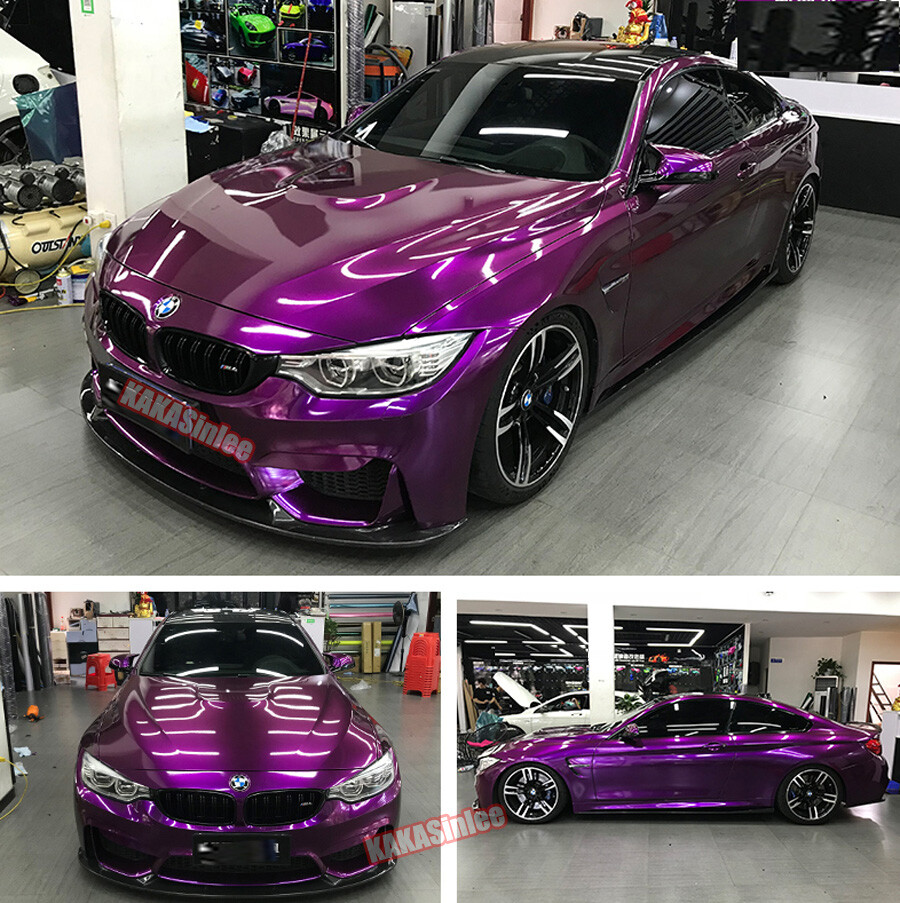PUR / Car Flat Metal Vinyl Wrap Pearl Glossy Decal Glitter Stretch Sticker ABUS