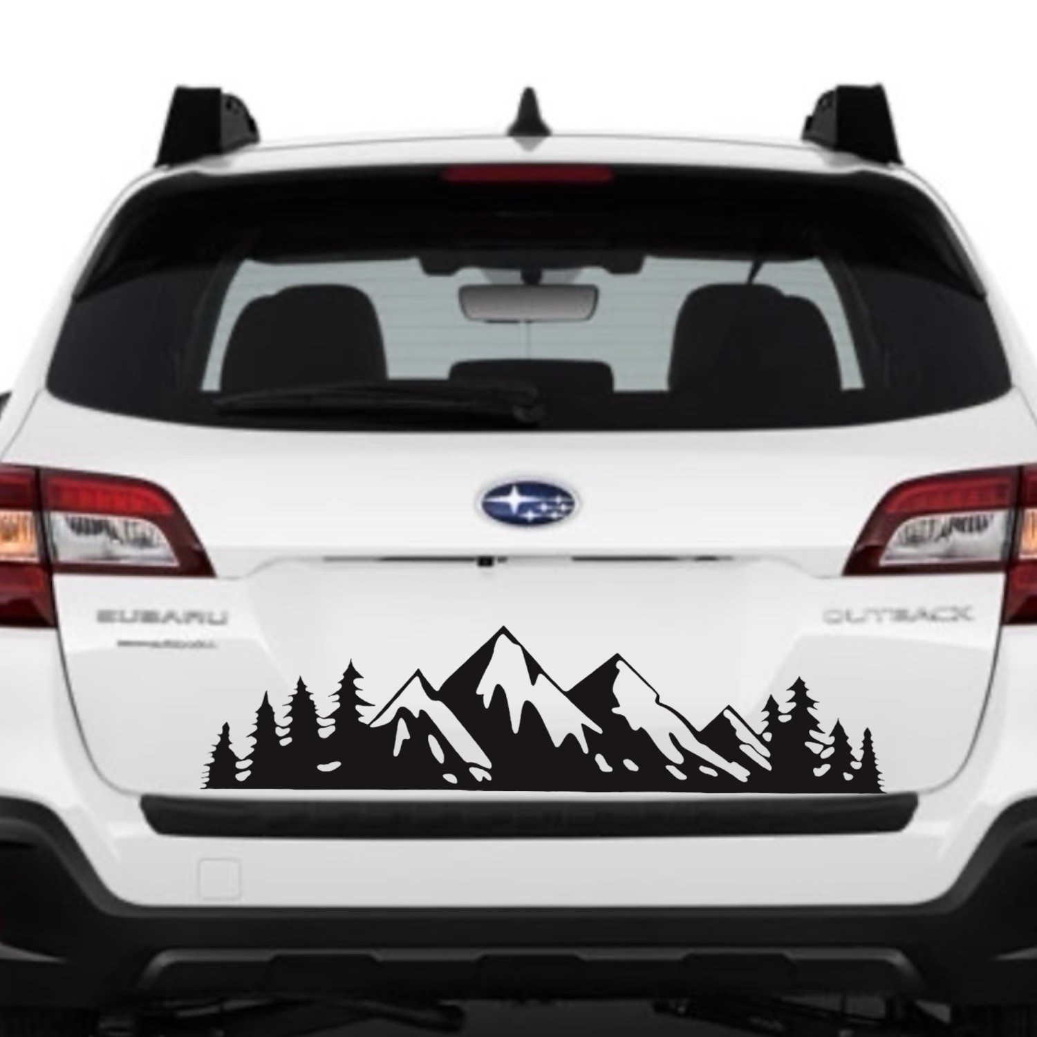 MOUNTAIN RANGE TREE LANDSCAPE SCENE Vinyl Decal -Sticker for Car Jeep Truck