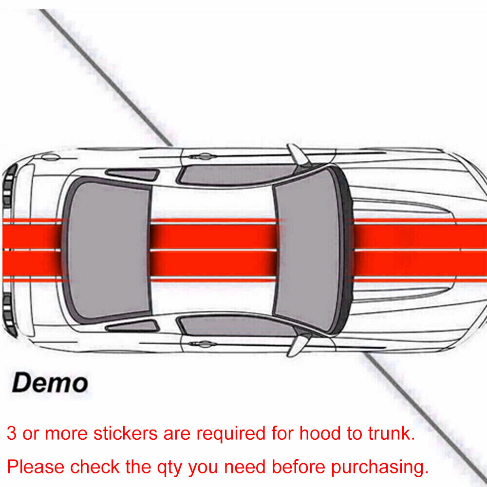 78″ 4-Line Rectangle Racing Vinyl Decal Stickers For Ford Mustang Chevy Camaro