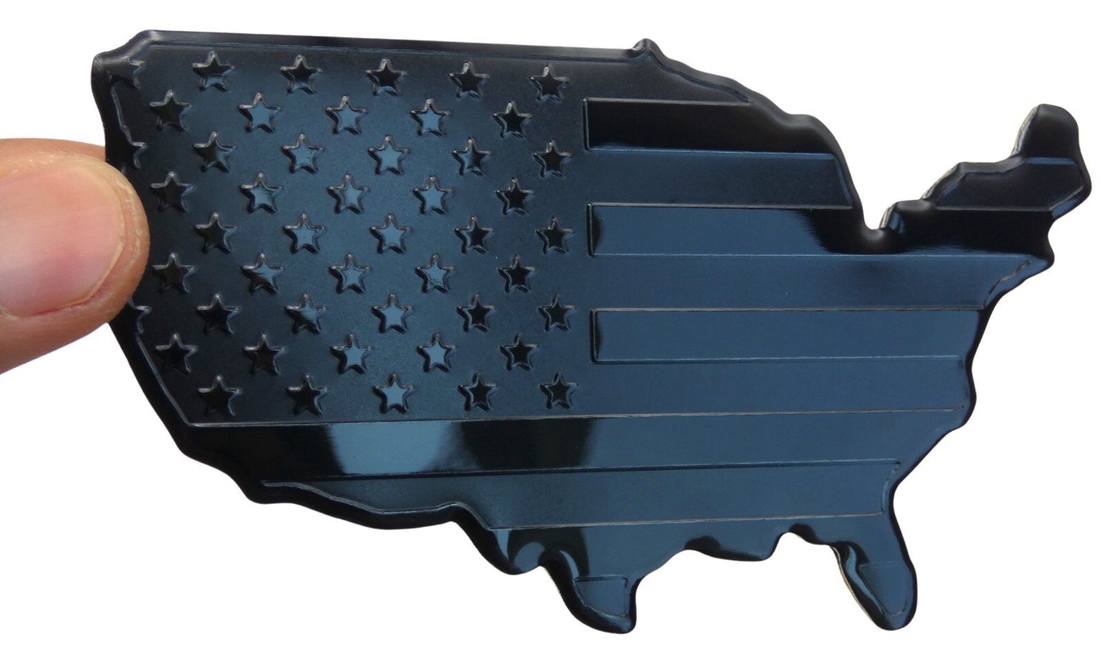 ALUMINUM American Flag Decal Sticker Car, Motorcycle, Patriotic US Country Black