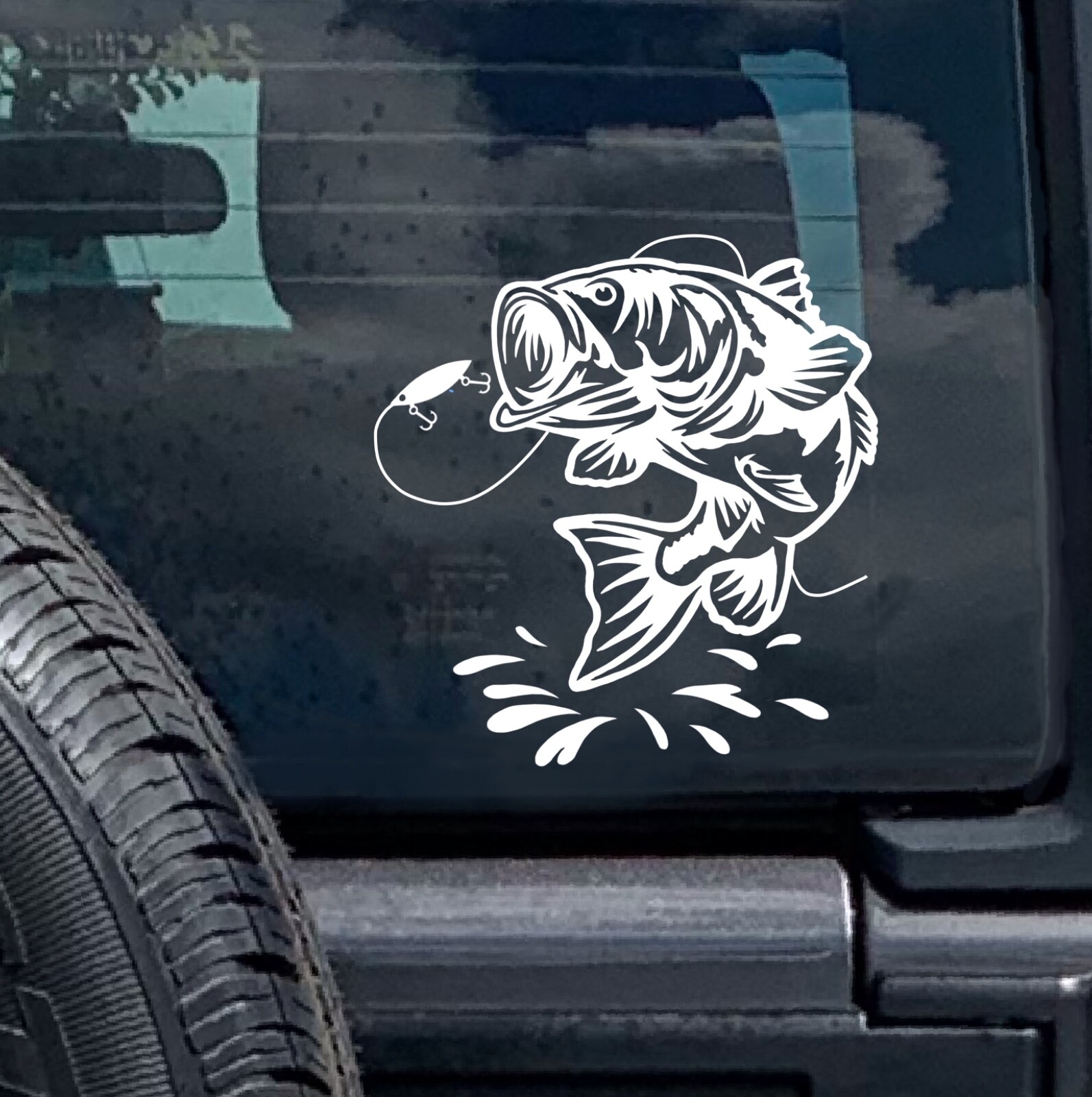 Largemouth Bass Car Window Decal. Gift for bass fishermen. Jumping Bass Decal.