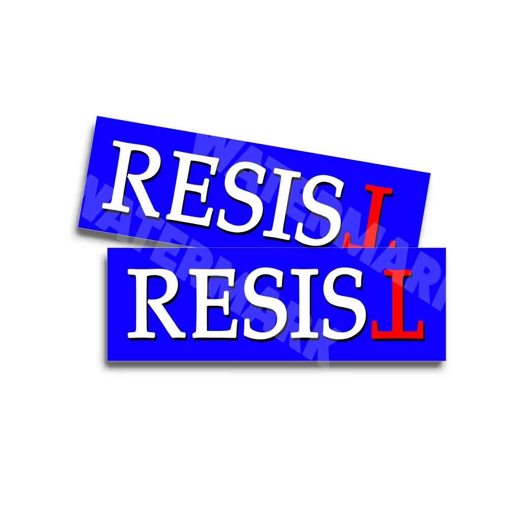 RESIST Anti-Trump Democrat Bumper Stickers Political Blue Stickers 2 Pack