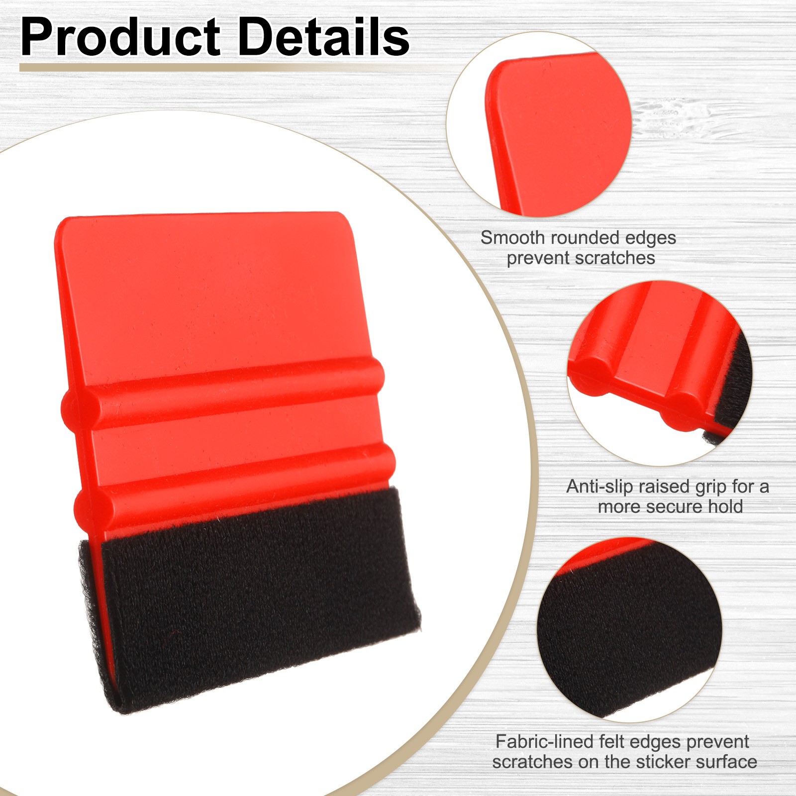 10pcs Car Vinyl Scraper 4 Inch Vinyl Squeegee for Car Window Tint, Red
