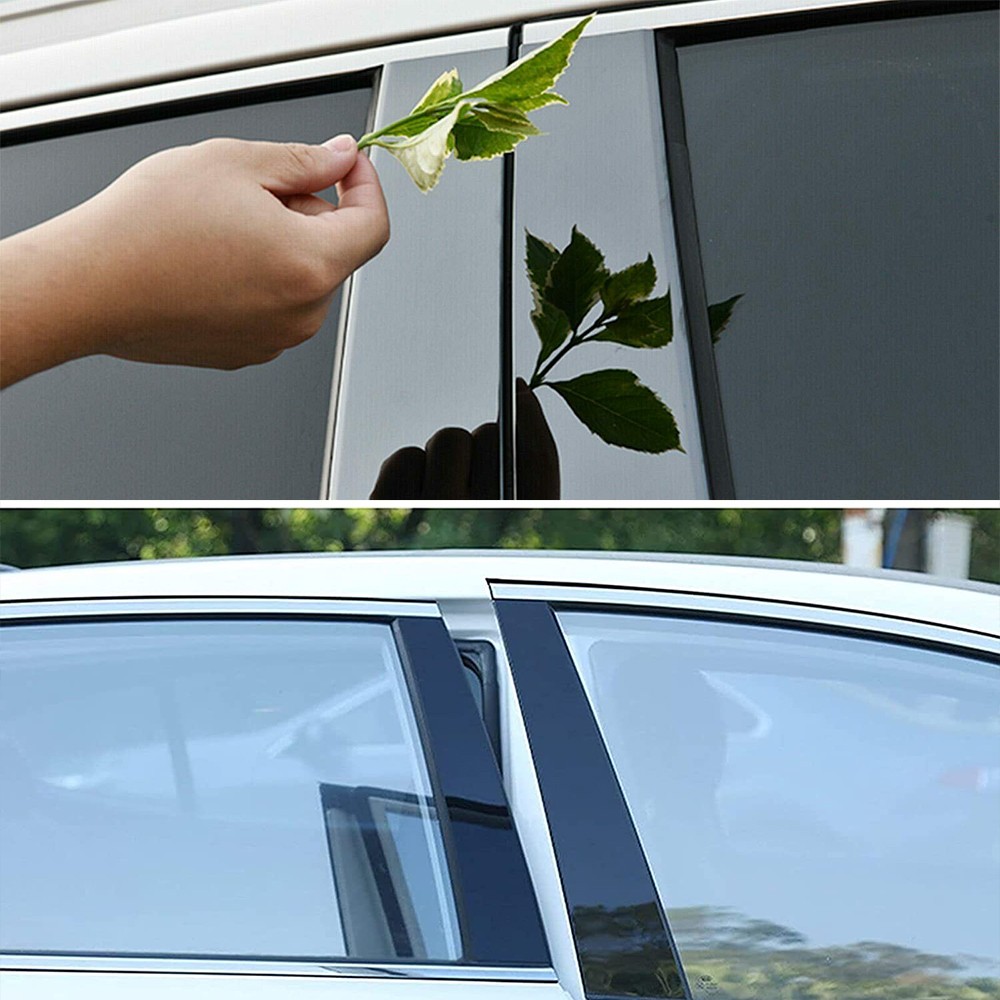 8-80 Door Window Pillar Post Glossy Black for Toyota Camry 2018-2021 Pre-cut Set