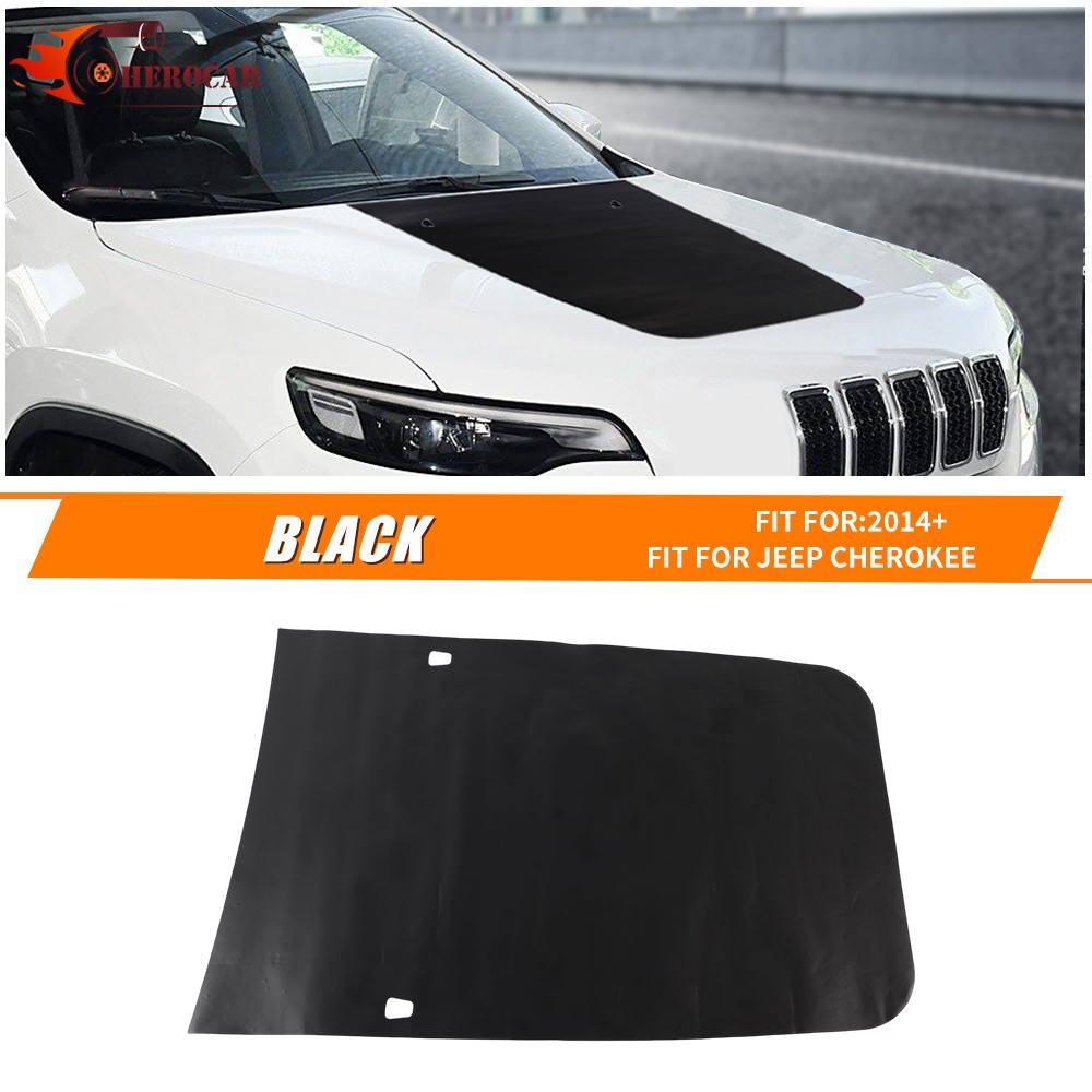 Black Engine Hood Bonnet Sticker Decals Vinyls For Jeep Cherokee 2014+ Exterior