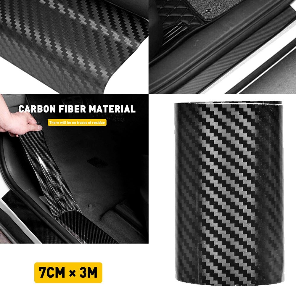 Automobile Scratch Strip Scuff Anti-Collision Stickers 5D Carbon Fiber 7/10CMx3M