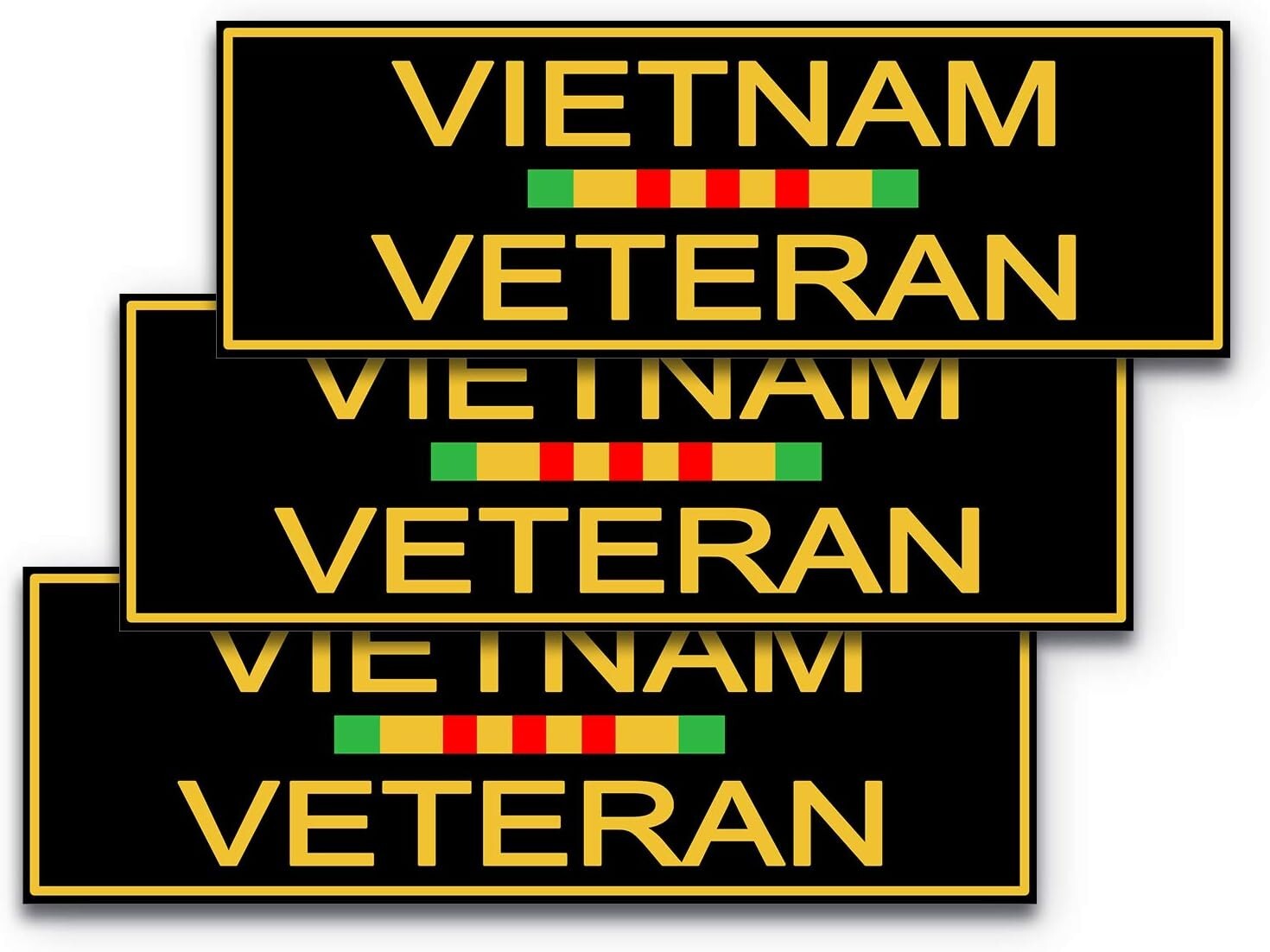 9×3 Vietnam Veteran Sticker 3-Pack Vet Sticker 100% Waterproof Car Window Laptop
