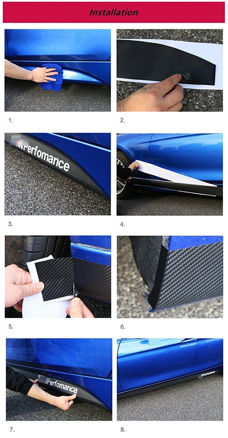 GLOSS BLACK SIDE STICKER SKIRT DECALS FOR BMW 4 SERIES F32 F33 F36 M PERFORMANCE