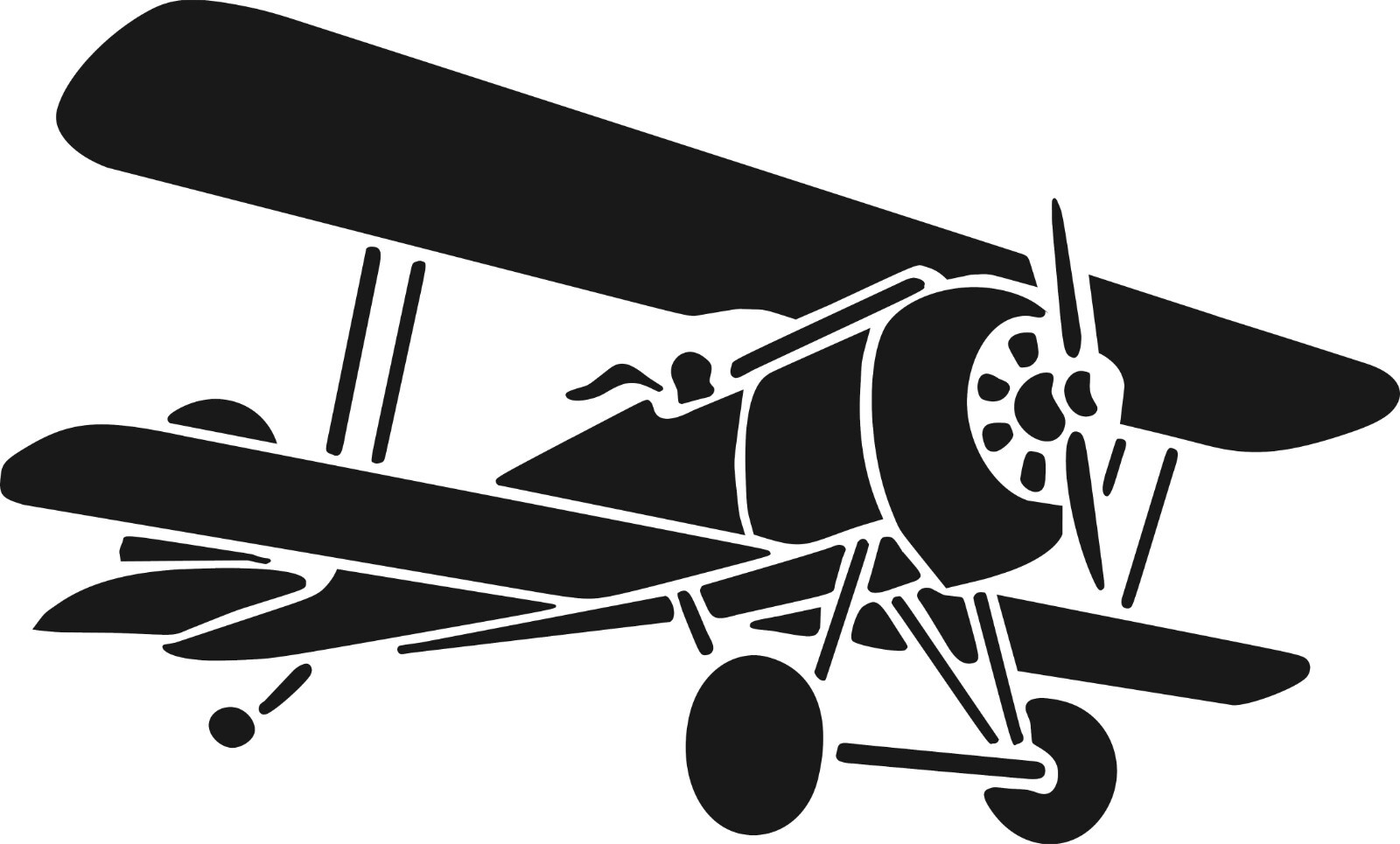 Bi-Plane Decal 5″ w X 3″ h In your choice of color