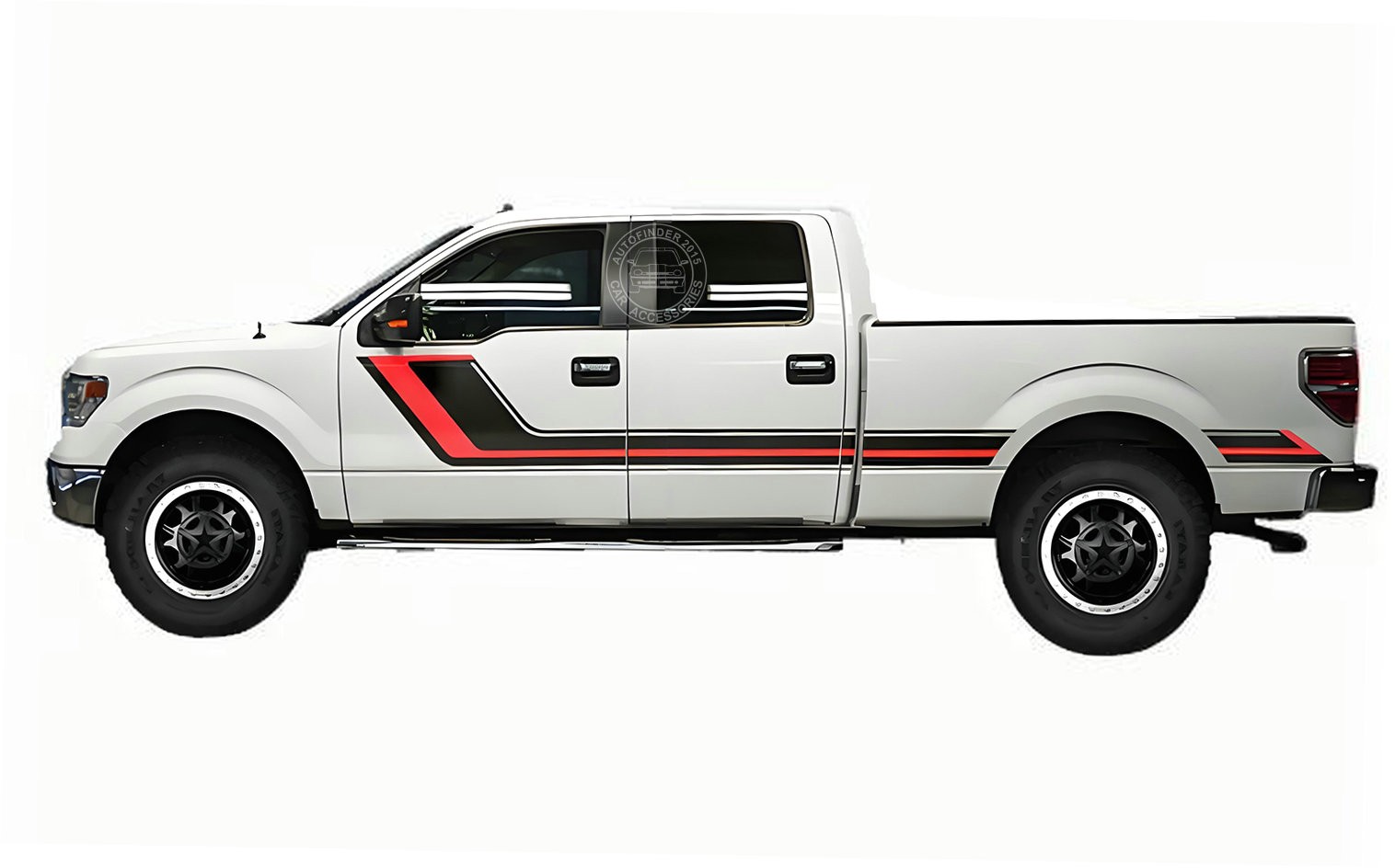 2 PCS Graphics Stripe Car Side Sticker For Ford F-150 Crew Cab 6.5ft Trunk Decal