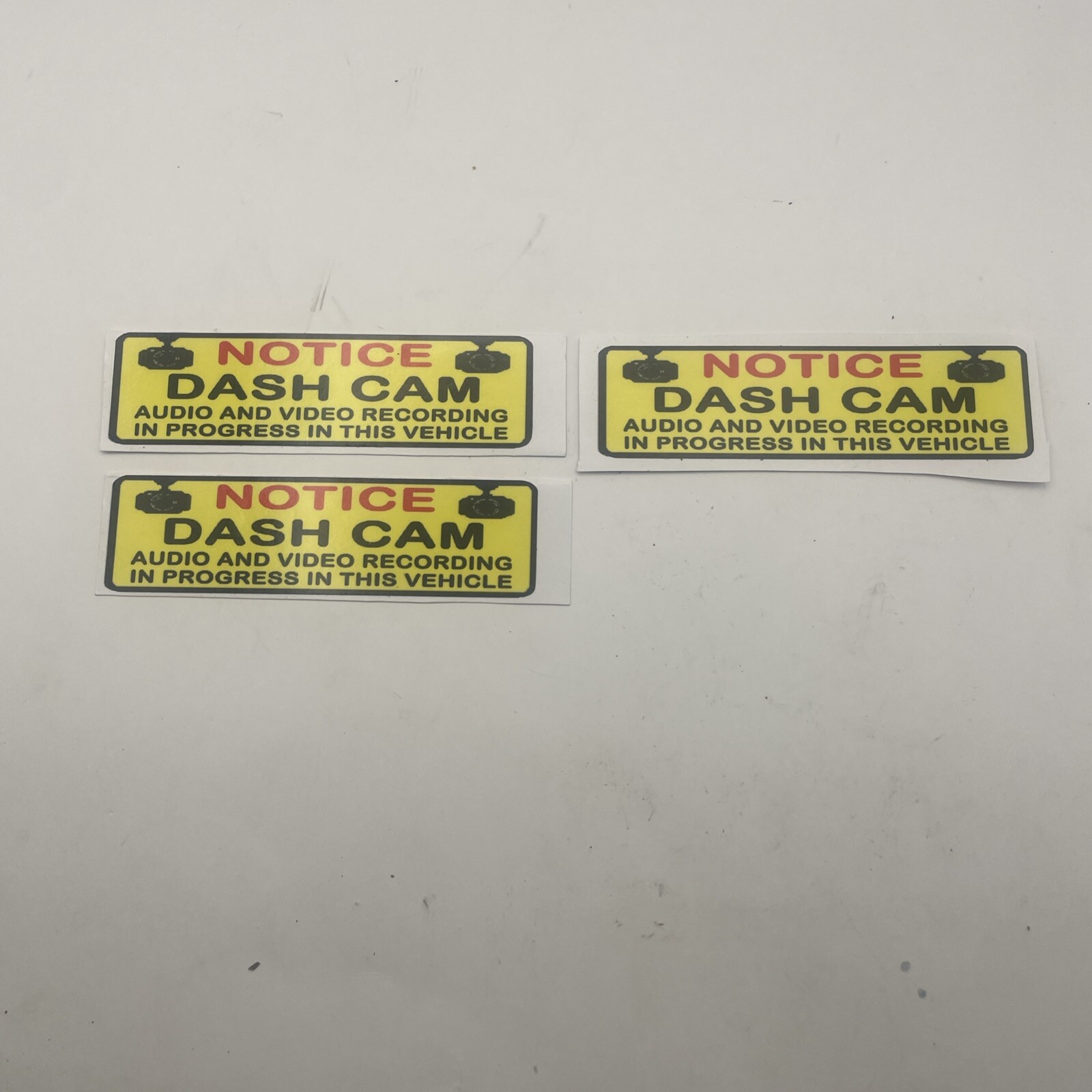 Uber Driver 2Pc Notice Dash Cam Audio Video Recording Car Window Sticker.