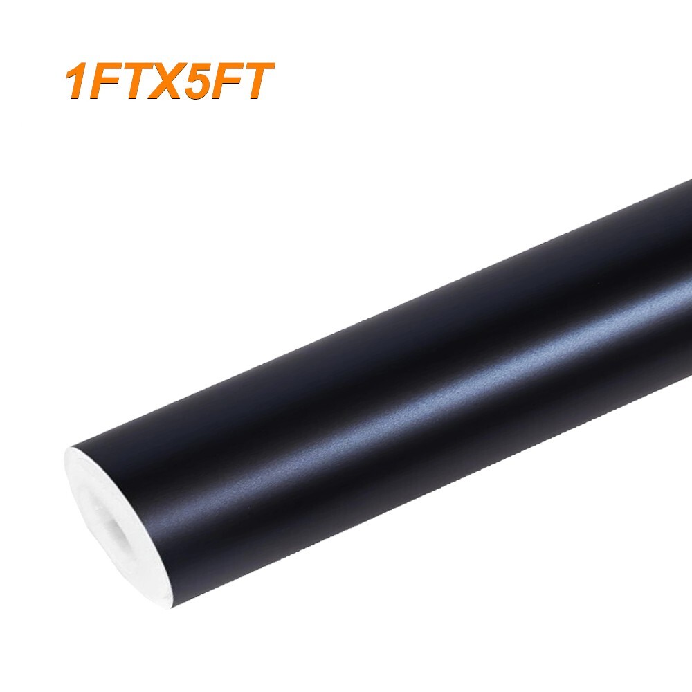 12″x60″ Satin Matte Metallic Black Vinyl Wrap Adhesive Air Release 1ft x 5ft
