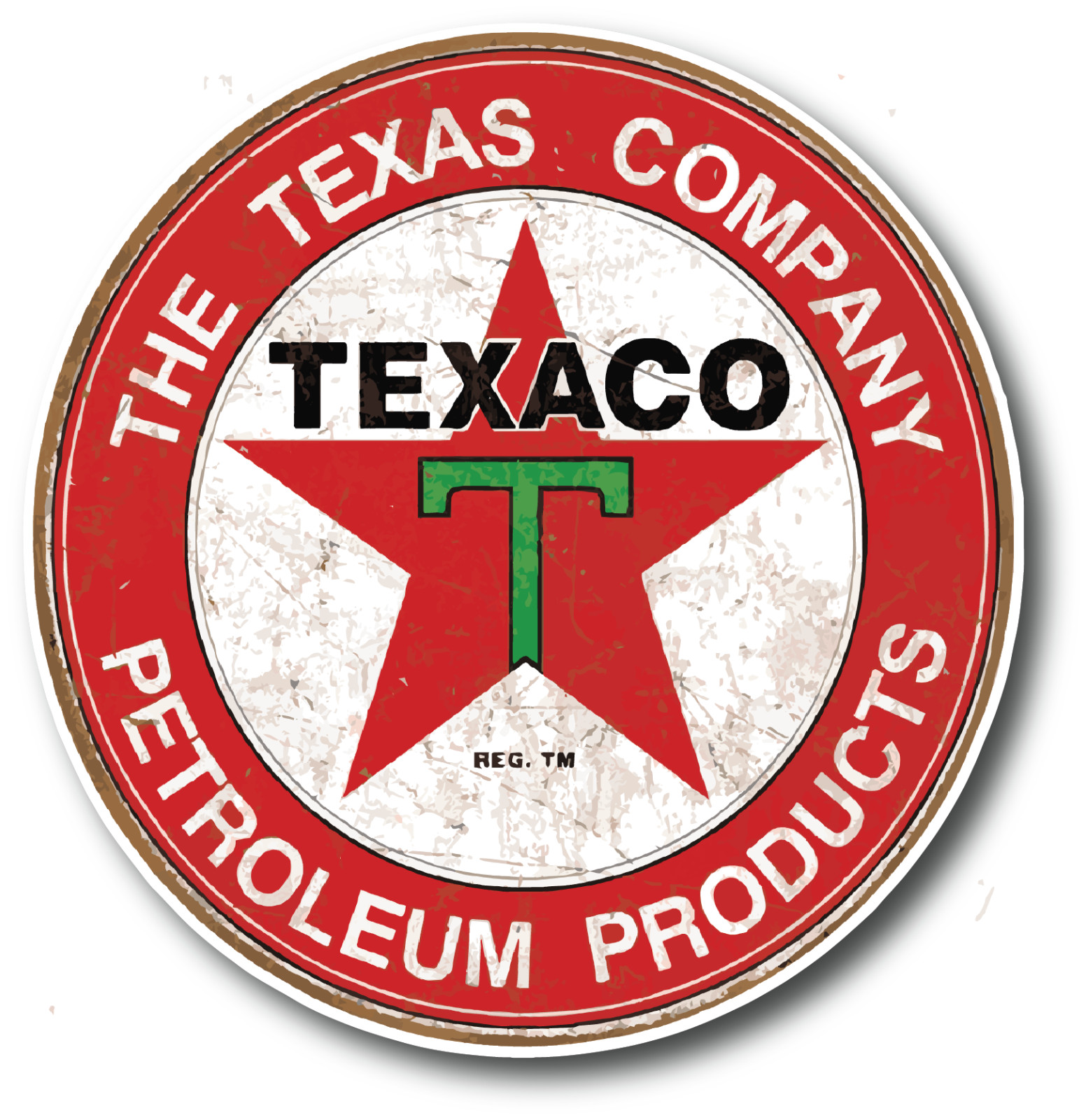 Texaco Rustic Premium Vinyl Decal 2-Pack – Multiple Sizes – Vintage Oil Logo