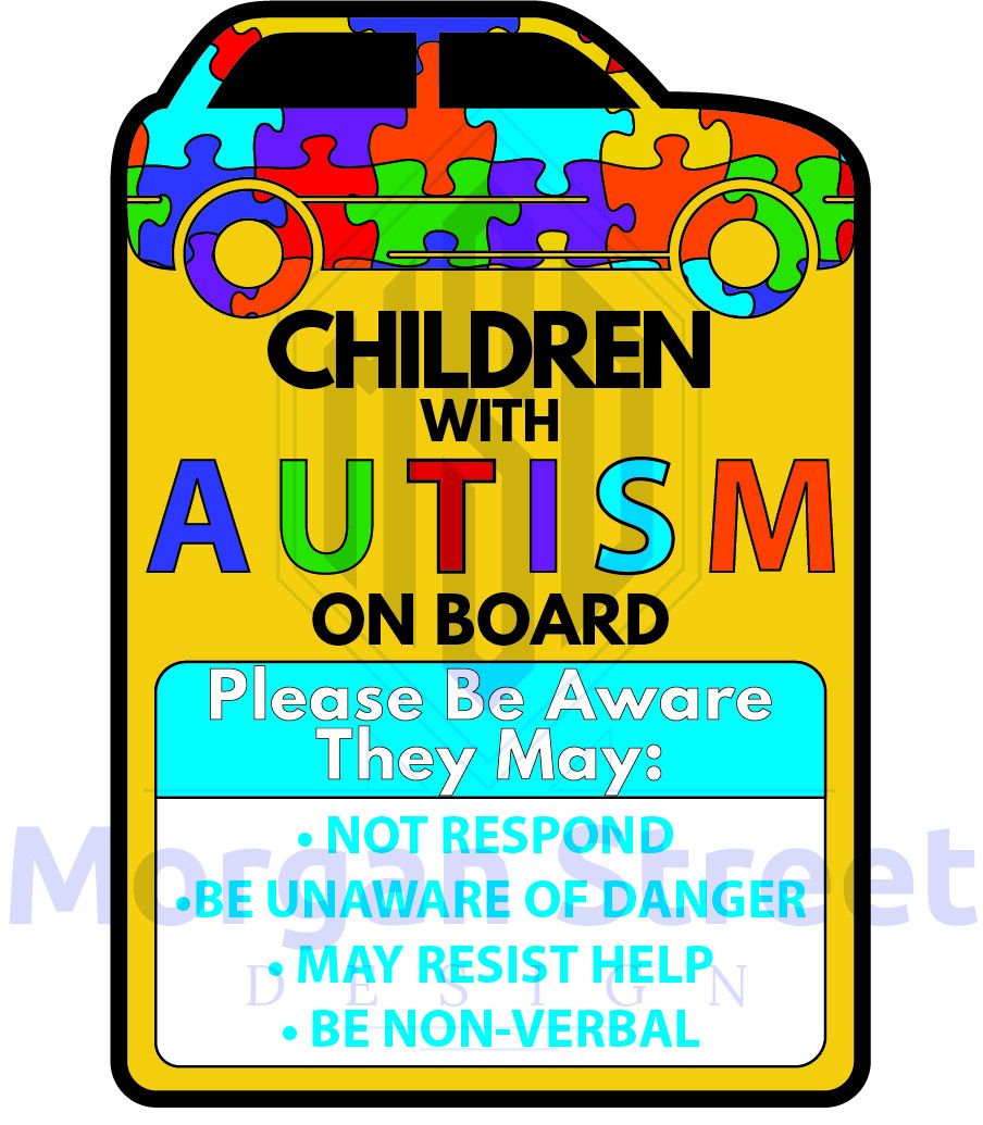 Autism Vinyl Decal Sticker Chose Wording Help Alert Responders