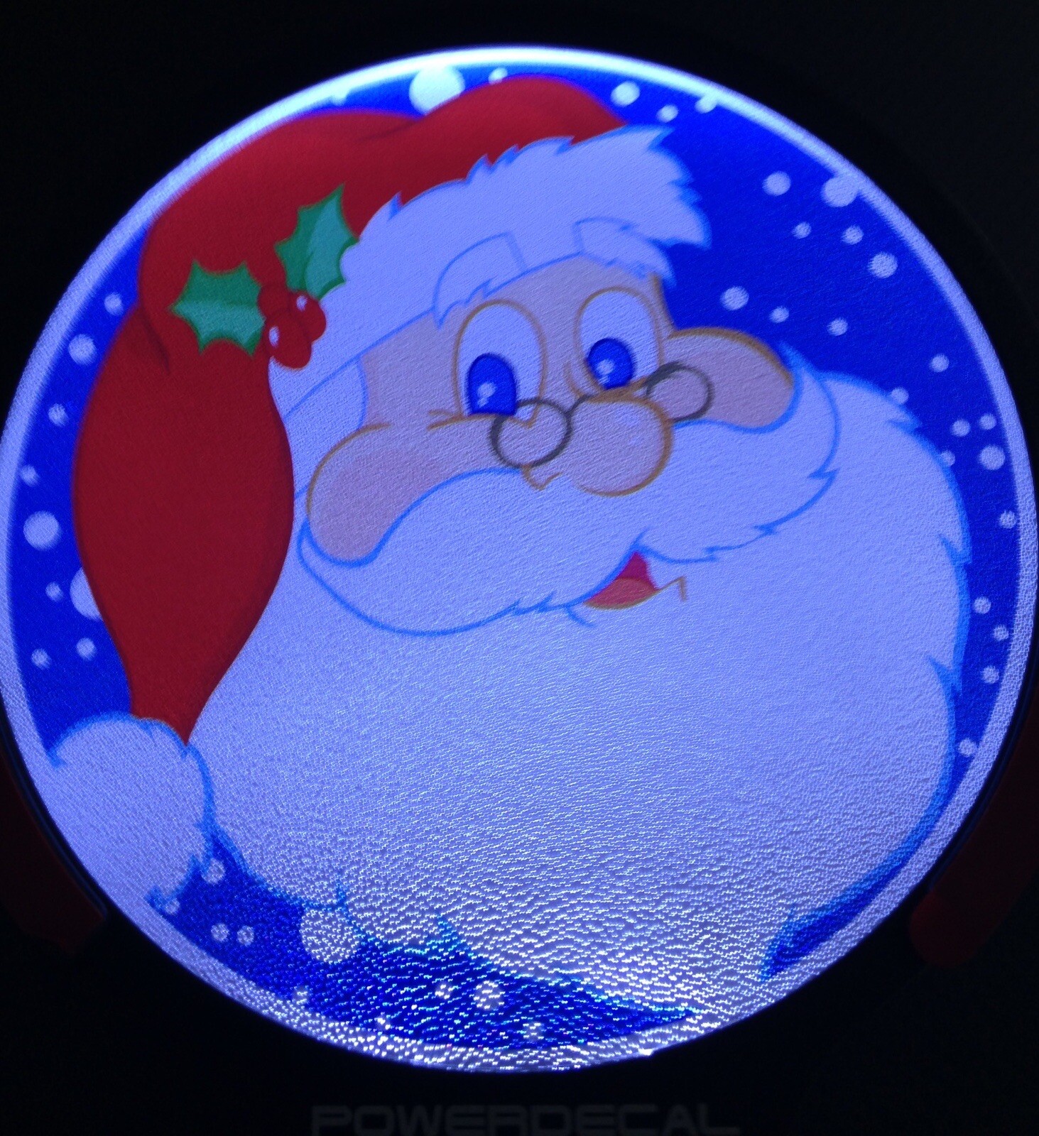 Santa’s Face Light Up Decal Backlit LED Motion Sensing Decal