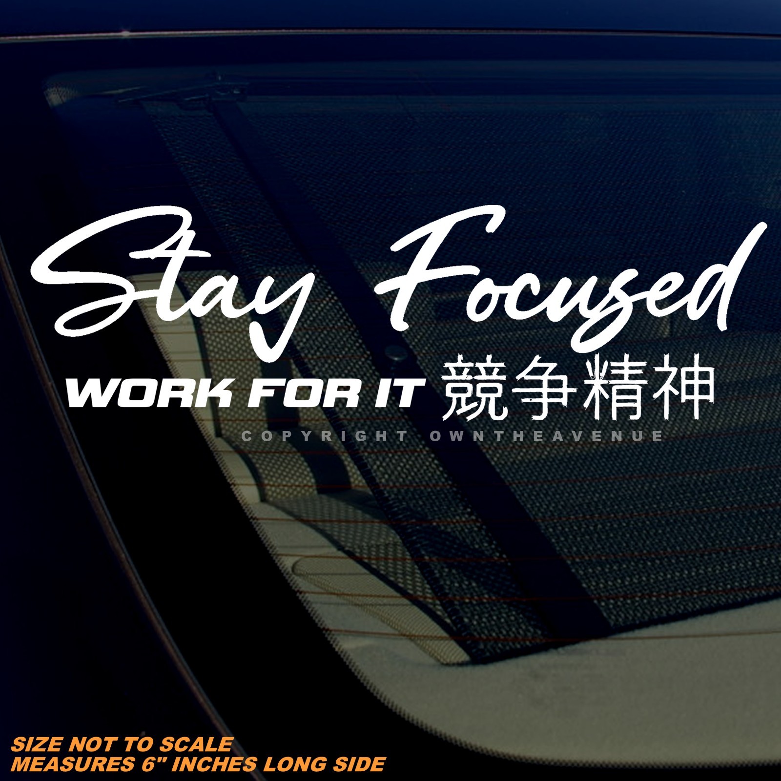 Stay Focused JDM Drifting Racing Kanji Hustle Vinyl Sticker Decal 6″ Inches