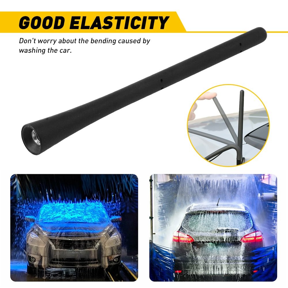 1/2X 7″ Short Antenna Rubber Mast Radio Black AM/FM for Chevy Silverado Sienna
