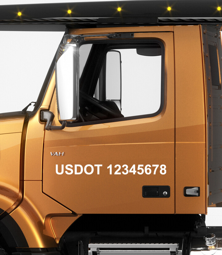 Set of 2 USDOT Number Vinyl Decals – Interstate Trucking Registration Stickers