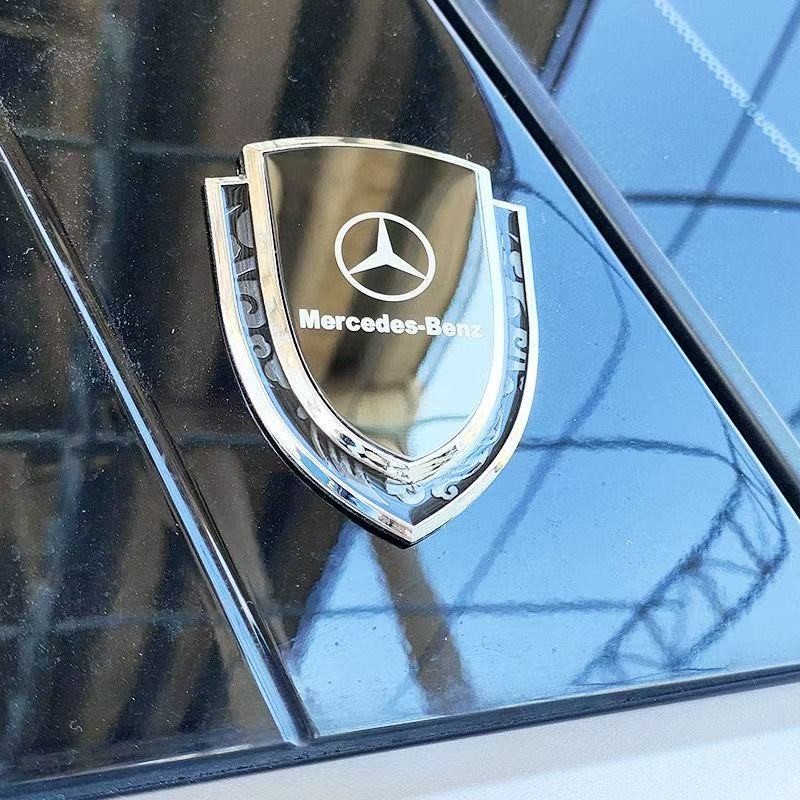 3D Car Decals Sticker Hard Mirror Finish Metal Decals for Mercedes-Benz