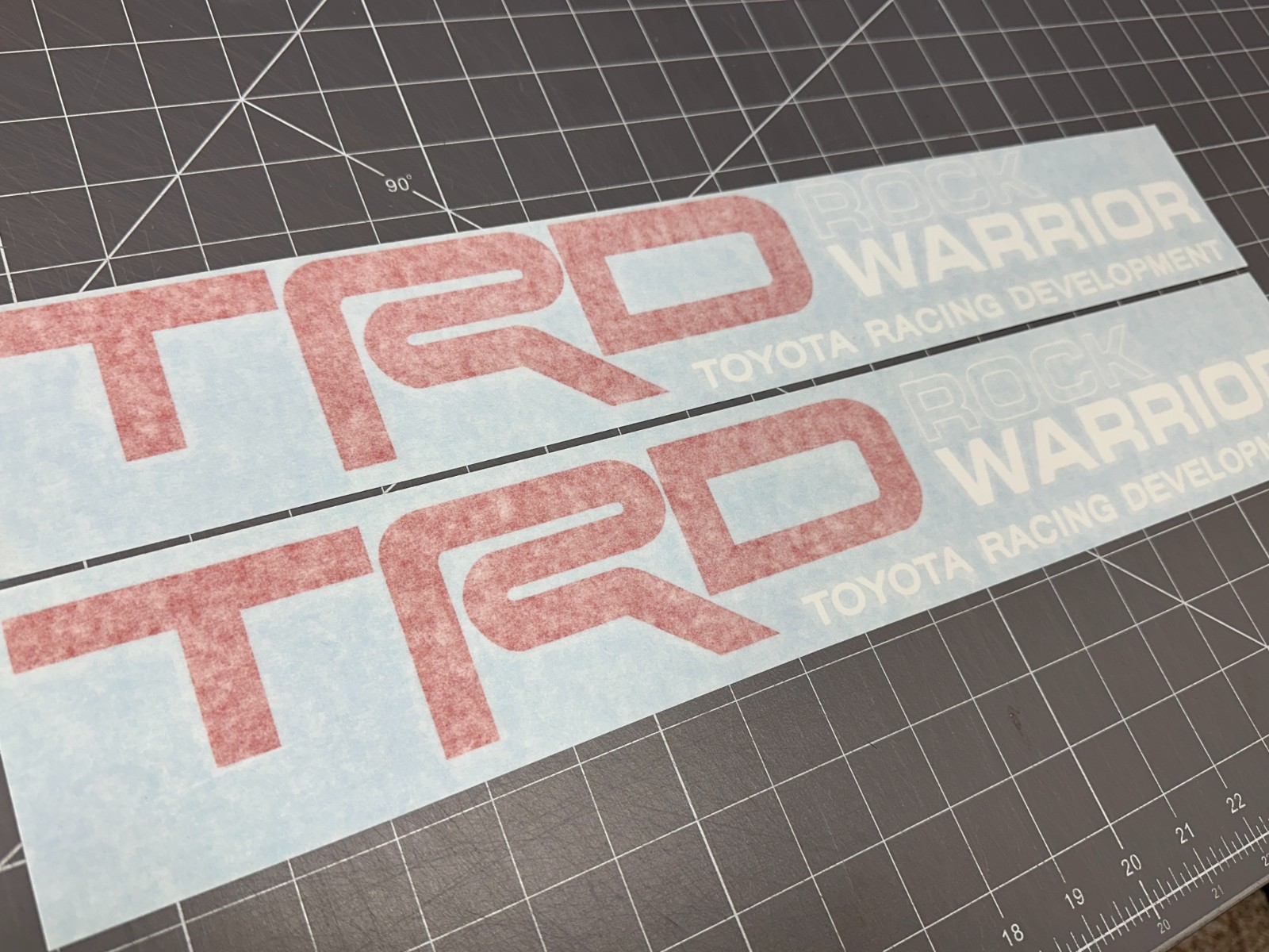 Pair (2) TRD Rock Warrior Bedside Stickers Decals, Fits Tundra, Tacoma, 4Runner