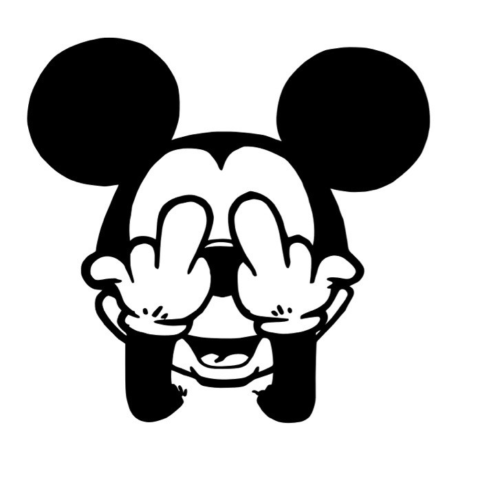 4x Mickey Mouse, Disney, JDM,AUDI, VW, FUNNY, TURBO, Car Sticker 3in x 3in each