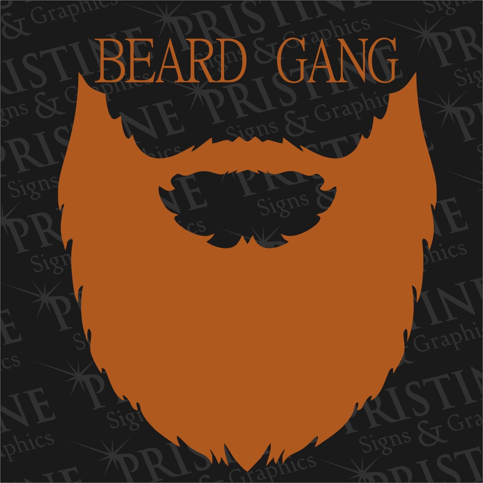 Beard Gang Decal 6″ x 6.5″ Inch by Pristine Signs & Graphics,LLC MADE IN THE USA
