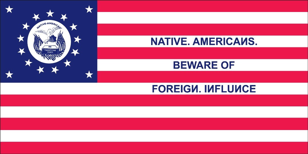 NATIVE AMERICANS BEWARE OF FOREIGN INFLUENCE INDIAN Vinyl Sticker Decal