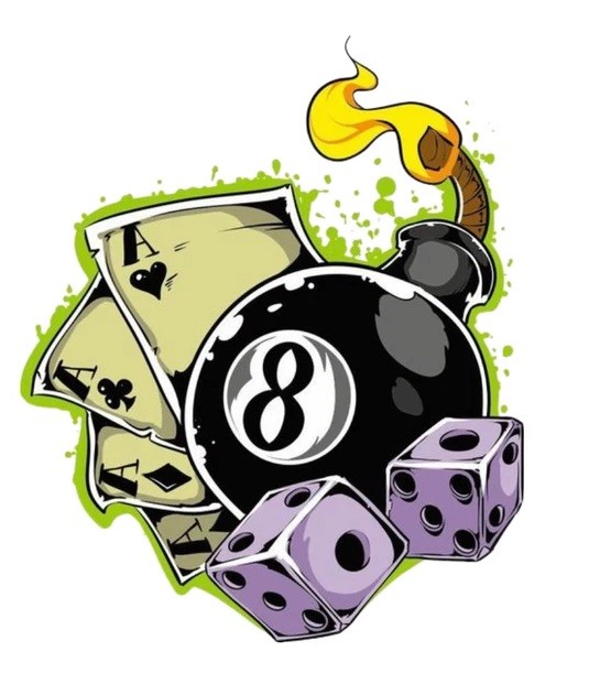 8 Ball Sticker (6 inch) Billiards Pool Dice Cards Poker Gamble