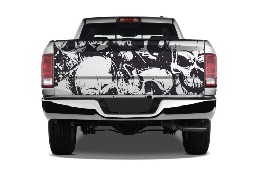 Seamless Skulls Grunge Tattoo Graphic Wrap Tailgate Vinyl Decal SUV Pickup Truck