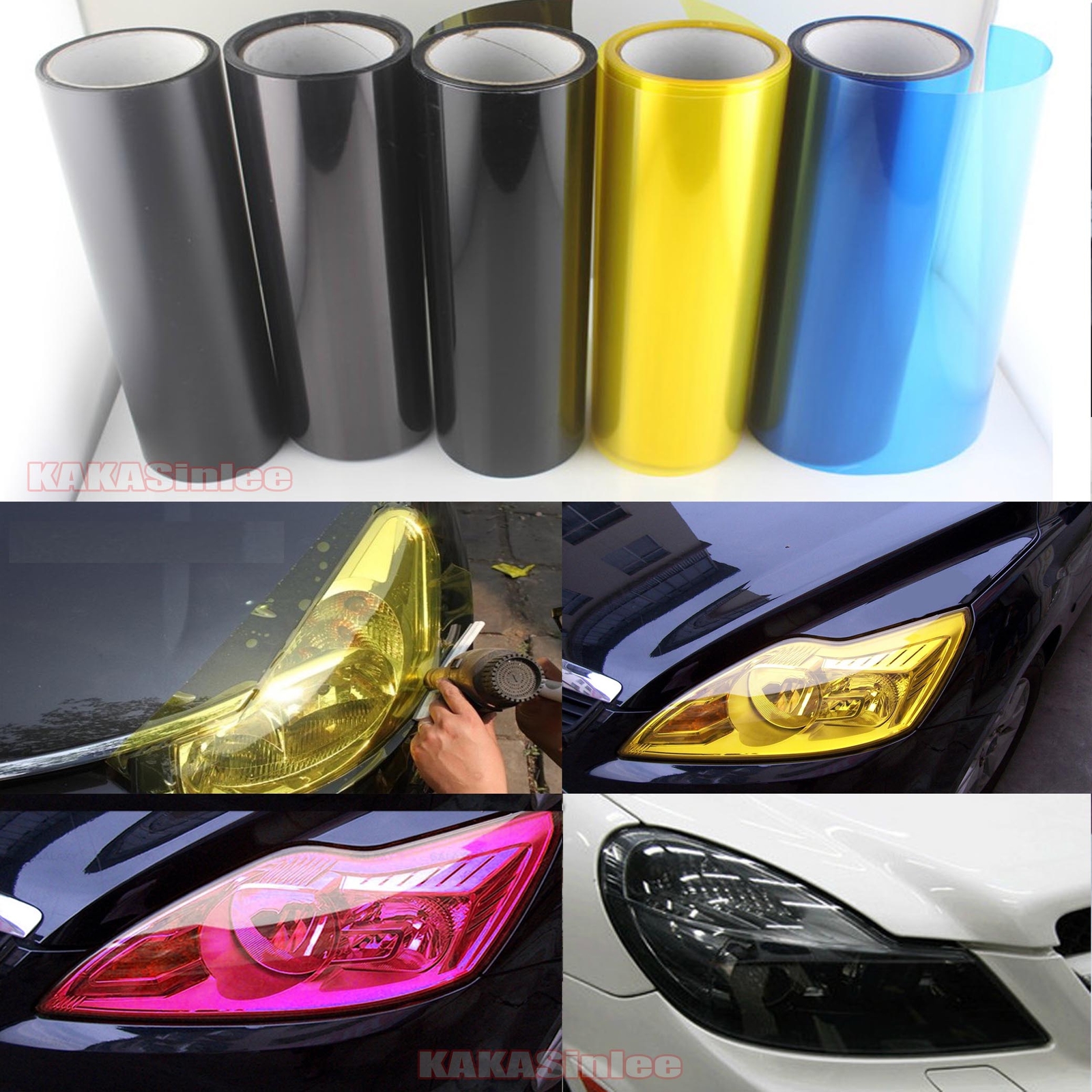 12″ x 60″ 11 Colors Car Headlight Taillight Glossy Matte Tint Film Sticker – CF