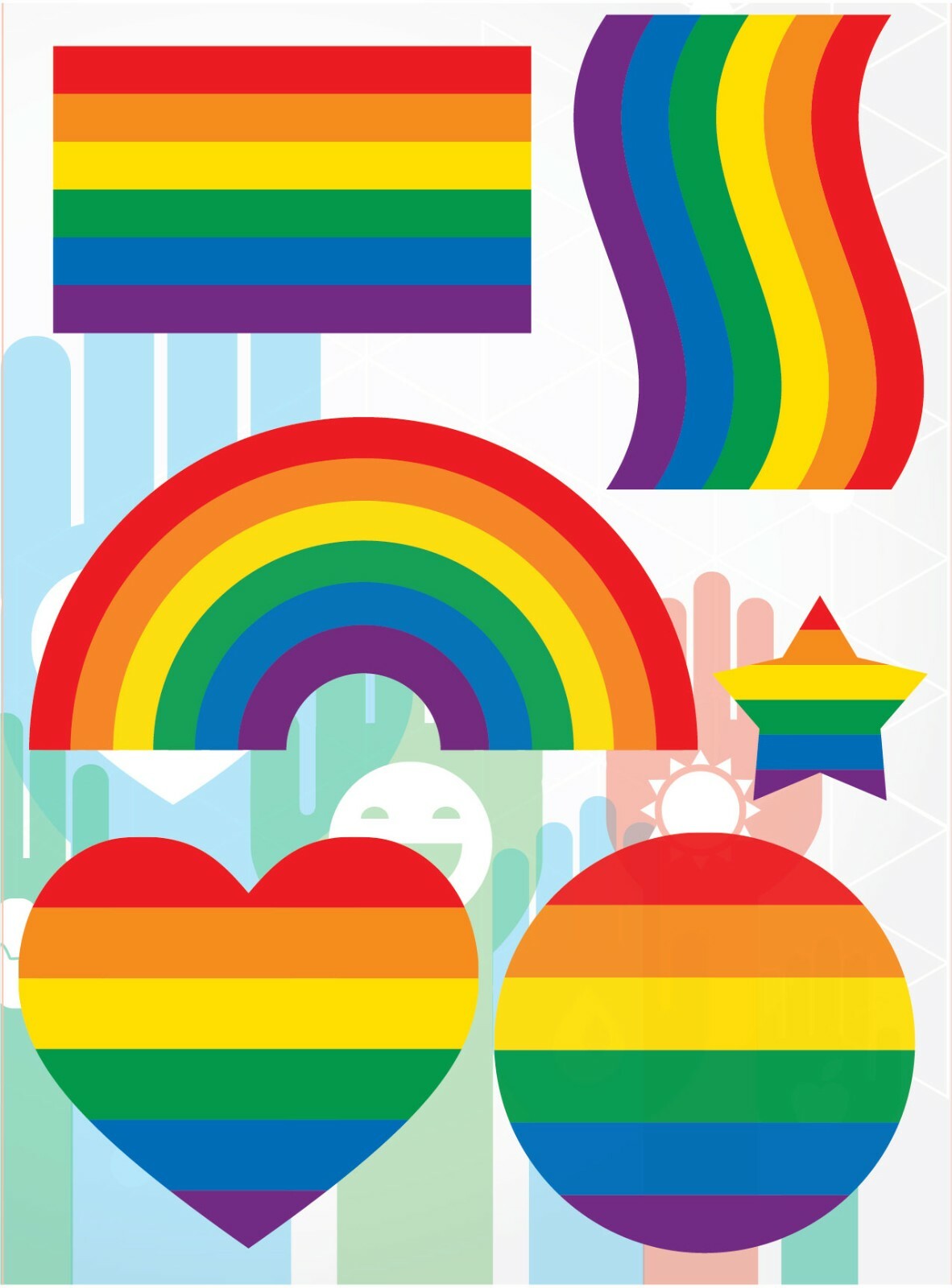 LGBT LGBT+ SET OF 6 STICKERS DECALS WALL WINDOW LAPTOP HELMET MADE IN USA