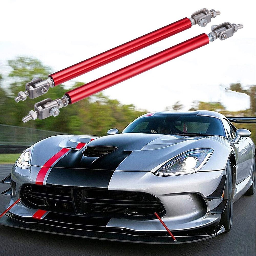 2/4x Universal Adjustable Front Bumper Lips Splitter Strut Rod Tie Support Bar A