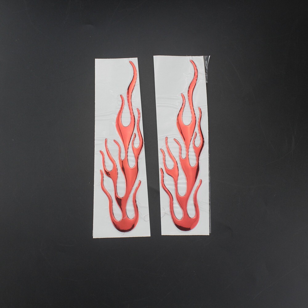 Red Car Sticker Motorcycle 3D Flame Stickers Bumper Hood Rearview Mirror Decals