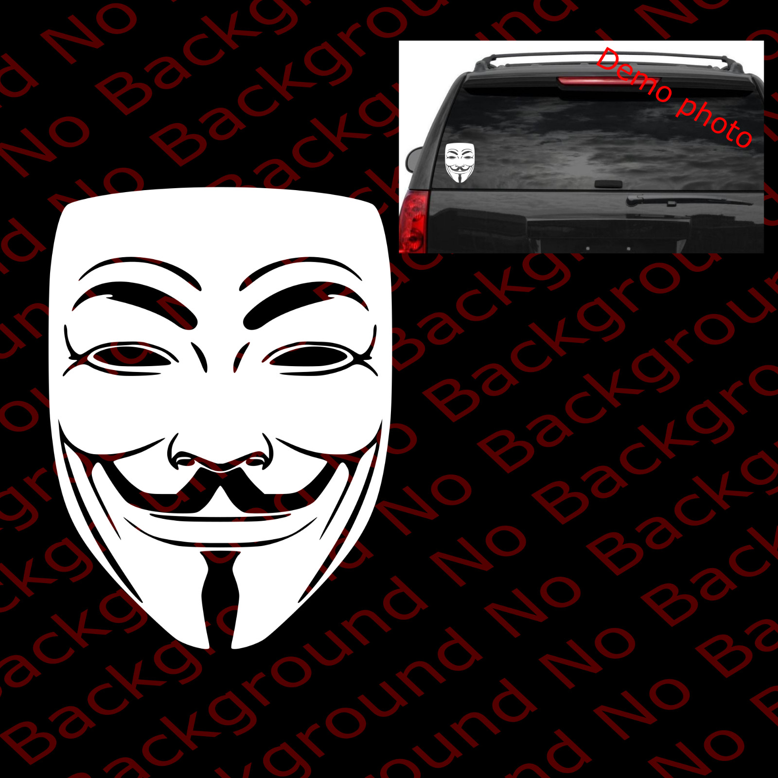 We Are Anonymous Mask Internet Hacker Hacking Vinyl Die Cut Window Decal FY044