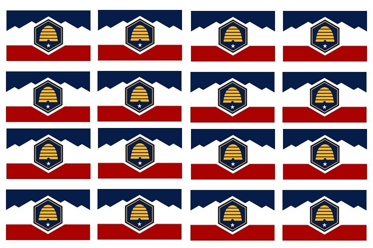 12Pcs Utah Flags Vinyl Sticker Decals – 2″ Each