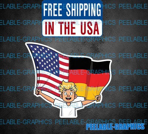 American German BOY Decal Germany Flag Car Window Vinyl Sticker A