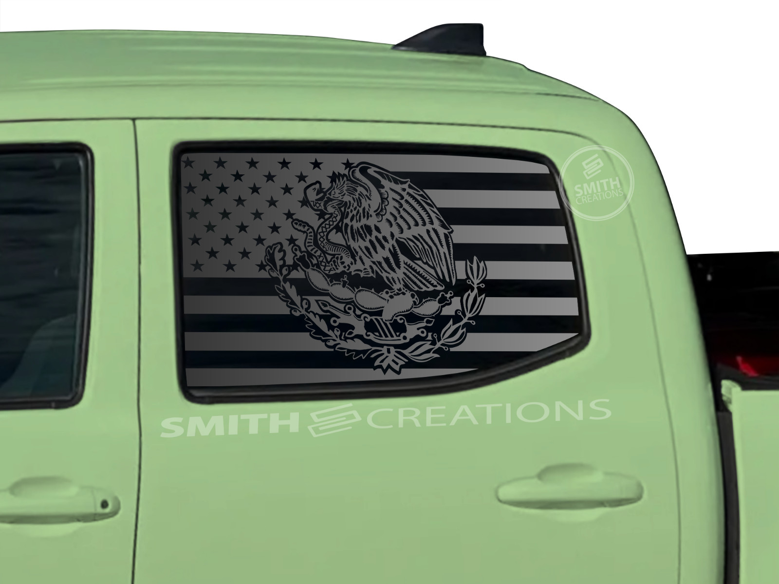 Fits 2016 – 2023 Toyota Tacoma Standard American Flag Gadsden Vinyl Window Decal