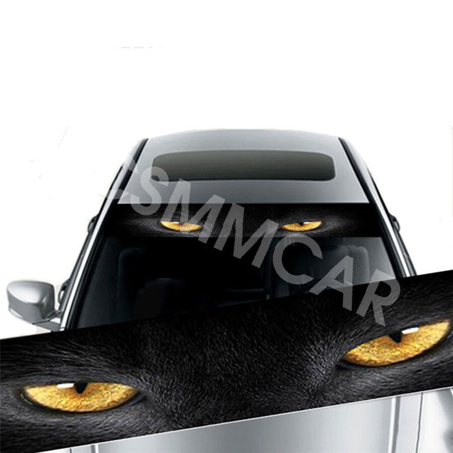 3D Yellow Eye Leopard Sticker Decoration Decal Sunshade For Car Front Windshield