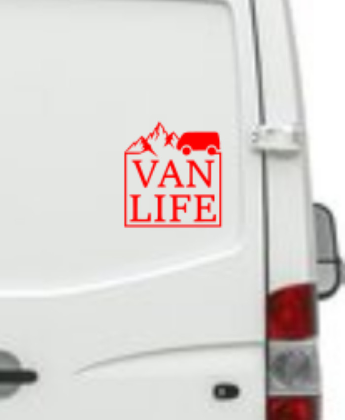 Van Life Decal for Vans Cars and Trucks. 7×7″