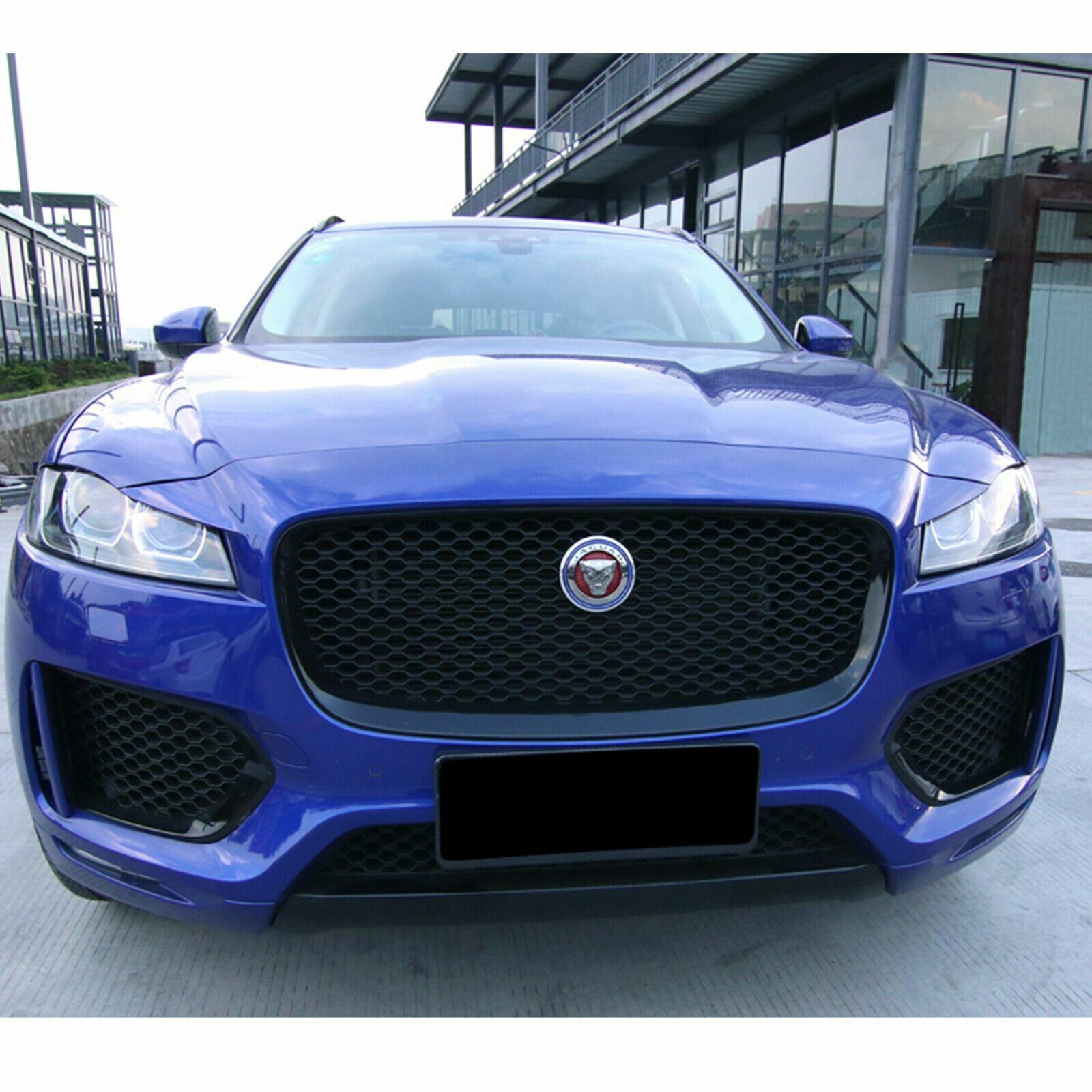 Blue Logo Decor Ring Trim For Jaguar F-Pace XE XF XJ Front Grille Feline Emblem