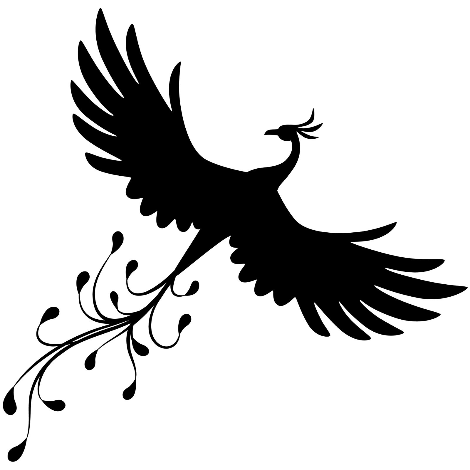 Phoenix Sticker Flying Silhouette Legend Flames Myth Ashes Beautiful (4 Inch)